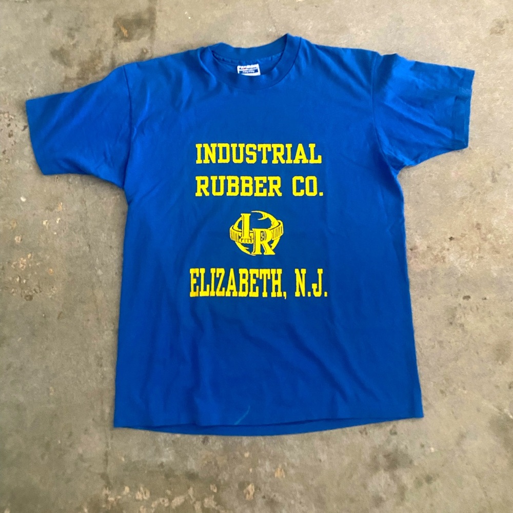 Vintage 80’s royal blue and yellow t shirt